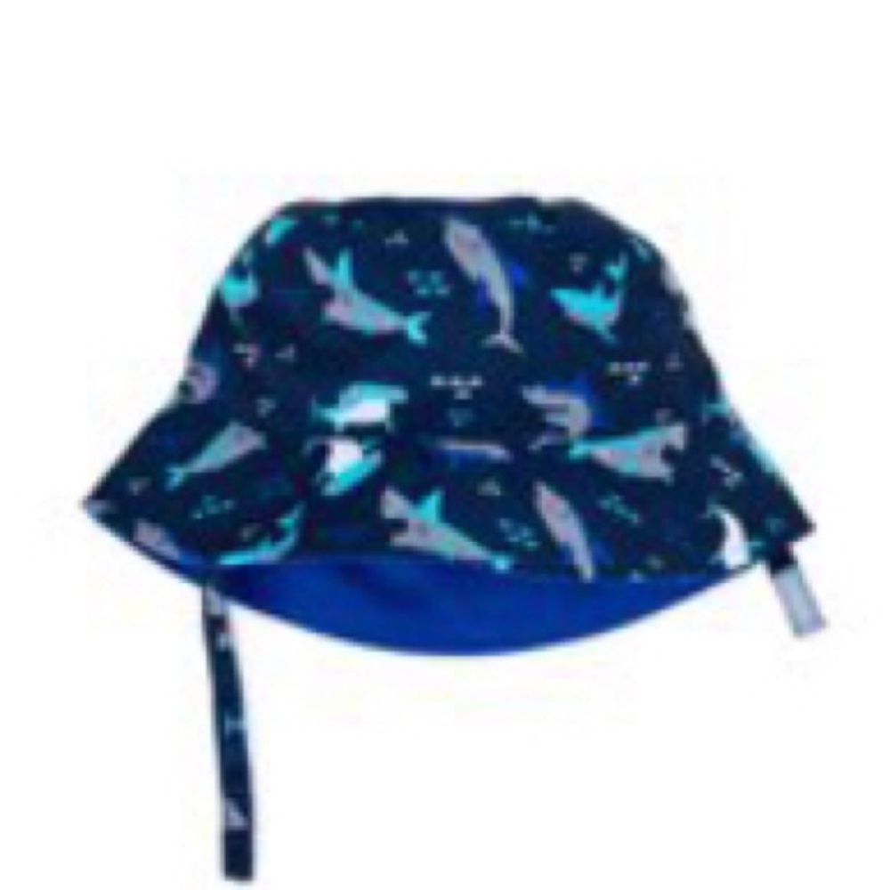 Toddler reversible sun hat with shark print